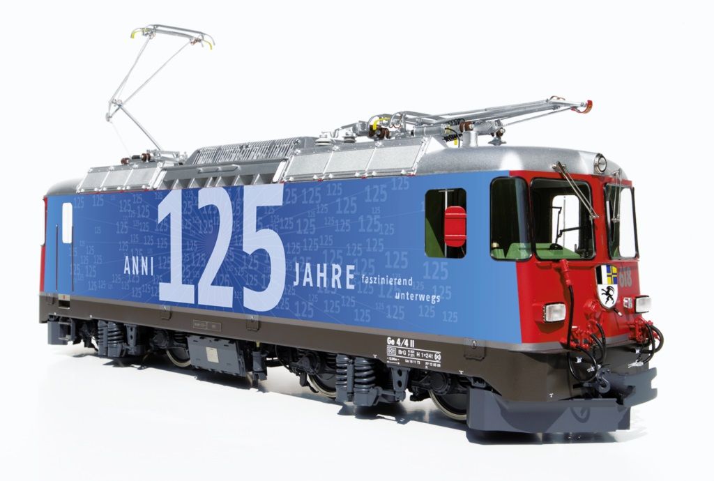 Farbe rot, Lampentyp eckig, Design 125 Jahre Rhätische Bahn